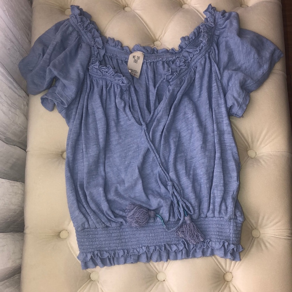 Blue Peasant Top